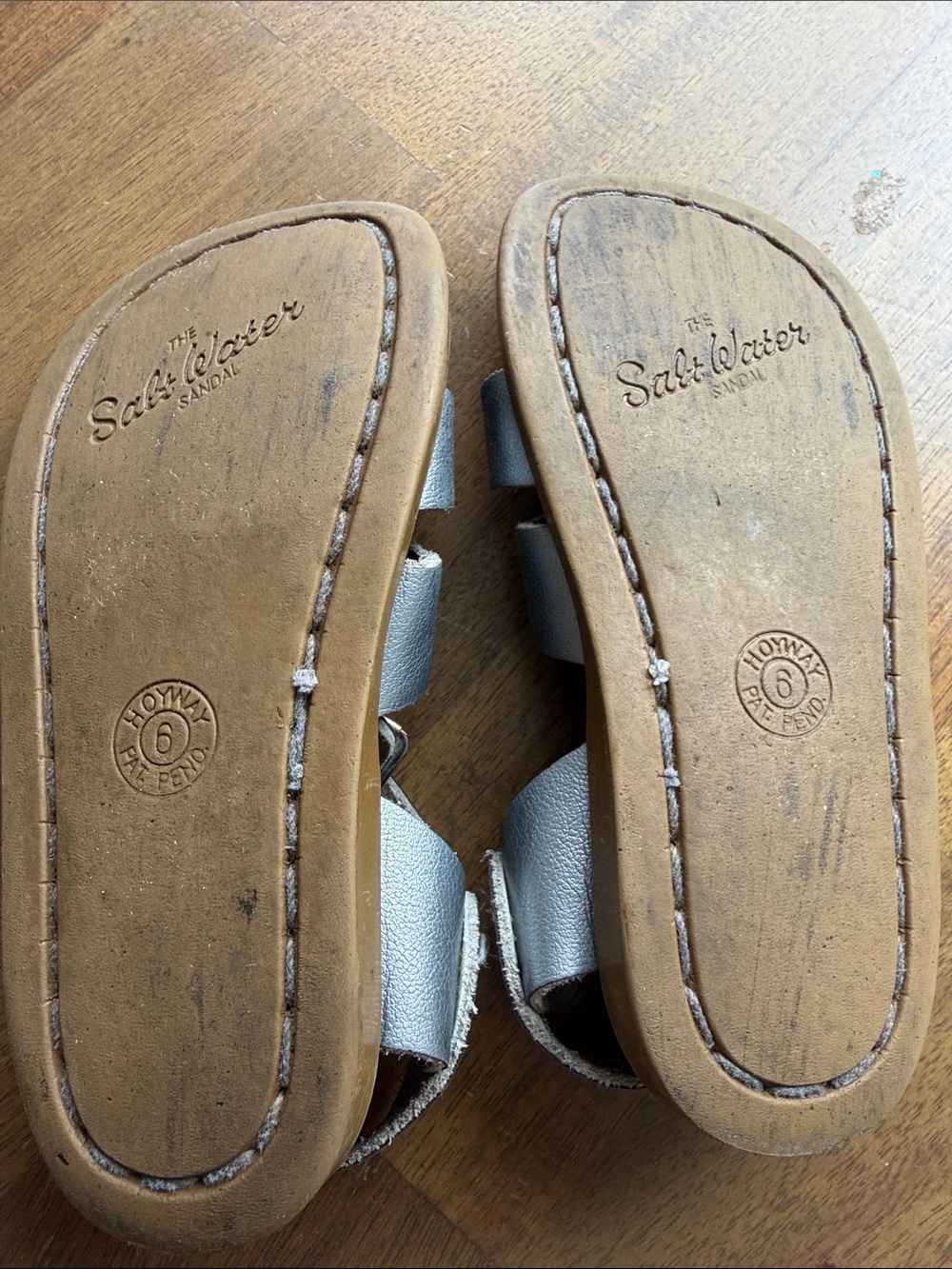 Salt Water Sandals by Hoy Silver Metallic Fisherman Sandals - Picture 3 of 5